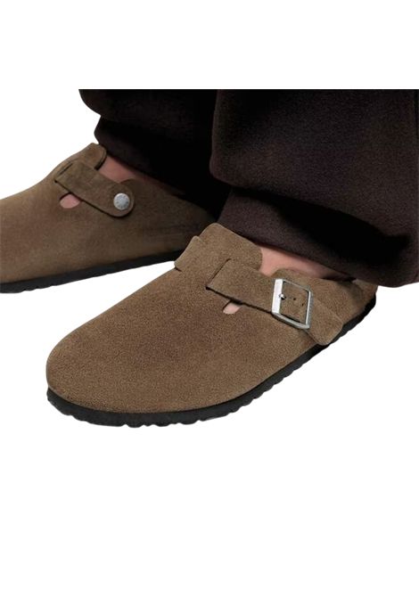 Boston plantare morbido Pelle scamosciata  Dark Tea Tonal BIRKENSTOCK | Scarpe | 1030861DARK TEA